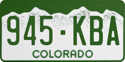 CO license plate 945KBA
