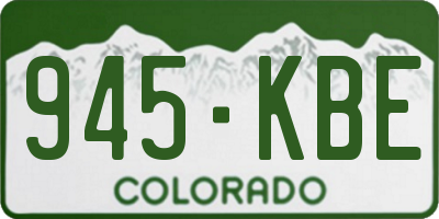 CO license plate 945KBE