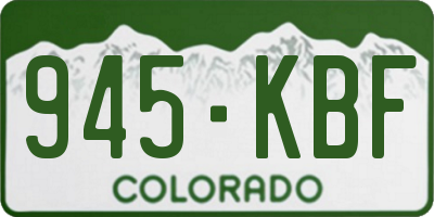 CO license plate 945KBF