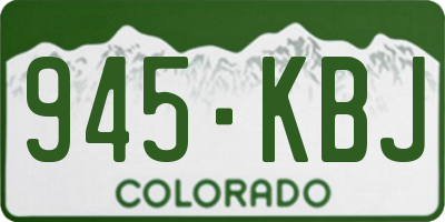 CO license plate 945KBJ