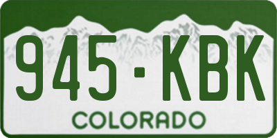 CO license plate 945KBK