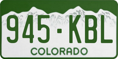 CO license plate 945KBL