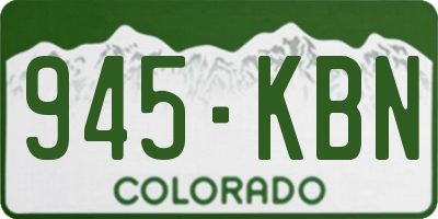 CO license plate 945KBN