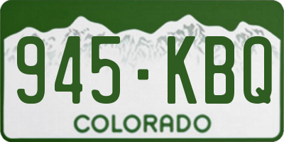 CO license plate 945KBQ