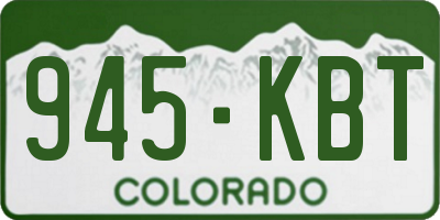 CO license plate 945KBT