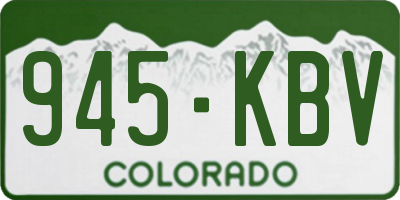 CO license plate 945KBV