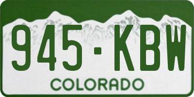 CO license plate 945KBW