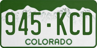 CO license plate 945KCD
