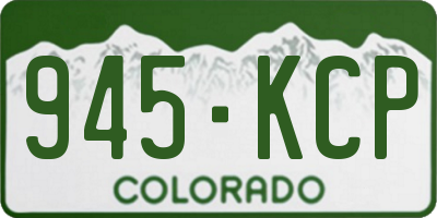 CO license plate 945KCP
