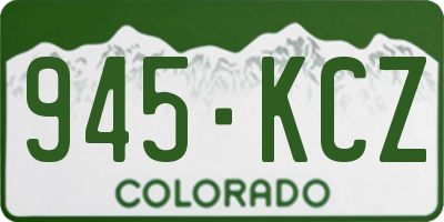 CO license plate 945KCZ
