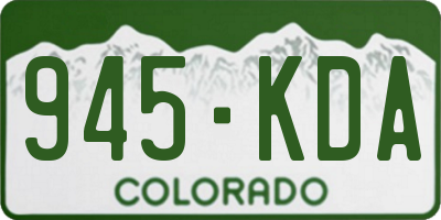 CO license plate 945KDA