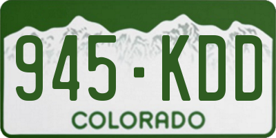 CO license plate 945KDD