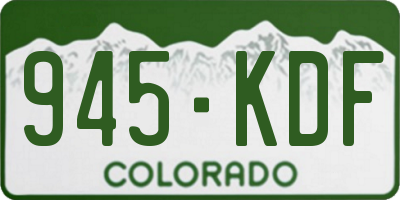 CO license plate 945KDF