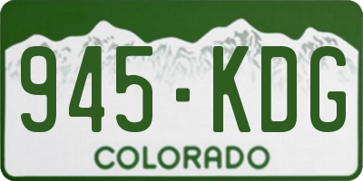 CO license plate 945KDG