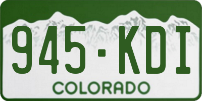 CO license plate 945KDI