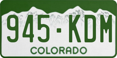 CO license plate 945KDM