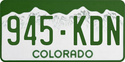 CO license plate 945KDN