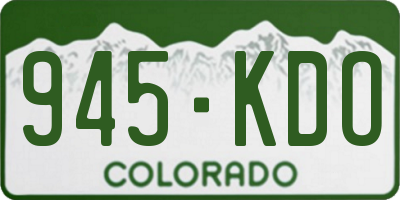 CO license plate 945KDO