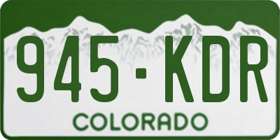 CO license plate 945KDR