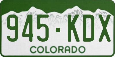 CO license plate 945KDX