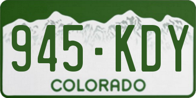 CO license plate 945KDY