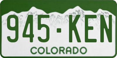 CO license plate 945KEN