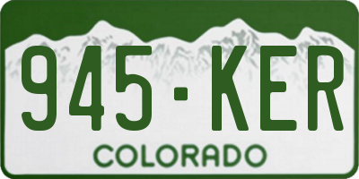 CO license plate 945KER