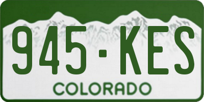 CO license plate 945KES