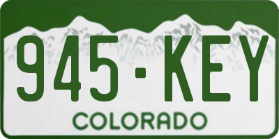 CO license plate 945KEY
