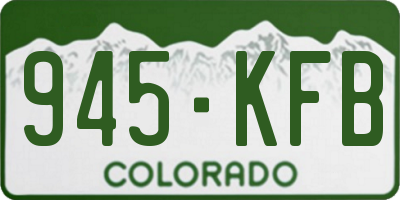 CO license plate 945KFB