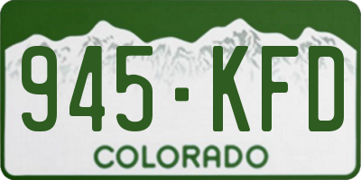 CO license plate 945KFD