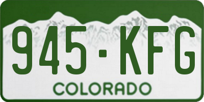 CO license plate 945KFG