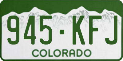 CO license plate 945KFJ