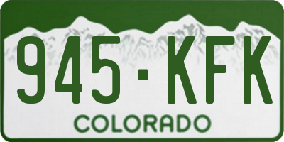 CO license plate 945KFK