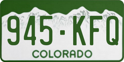 CO license plate 945KFQ