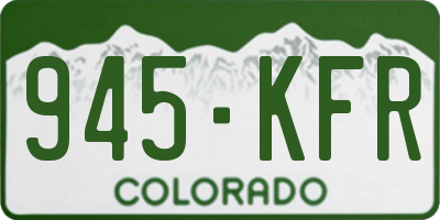 CO license plate 945KFR