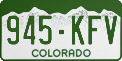 CO license plate 945KFV
