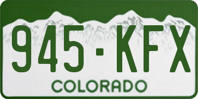 CO license plate 945KFX
