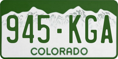 CO license plate 945KGA
