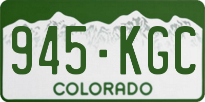 CO license plate 945KGC