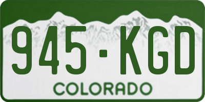CO license plate 945KGD