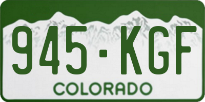 CO license plate 945KGF