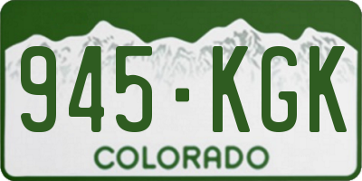CO license plate 945KGK