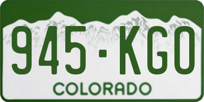 CO license plate 945KGO