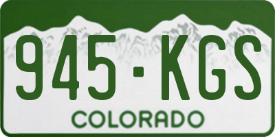 CO license plate 945KGS