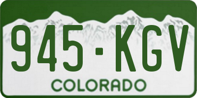 CO license plate 945KGV