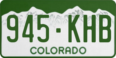 CO license plate 945KHB