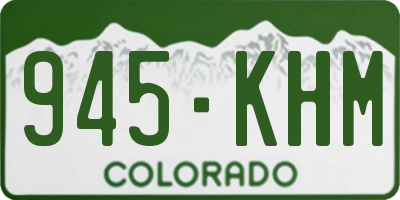 CO license plate 945KHM