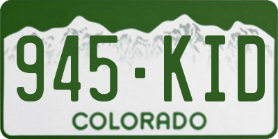 CO license plate 945KID