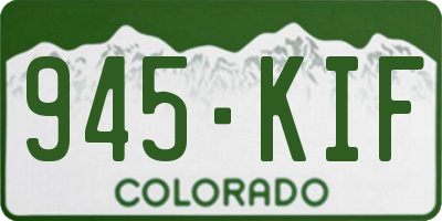 CO license plate 945KIF